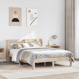 ZNTS Bed Frame with Headboard without Mattress 135x190 cm Double 3306778