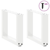 Coffee Table Legs U-Shaped 2 pcs White 40x cm Steel 4013133