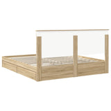 Storage Bed with Drawer Sonoma Oak 200 x 200 cm Engineered Wood 3409519