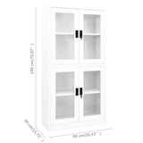 Office Cabinet White 90x40x180 cm Steel and Tempered Glass 335938