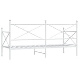 Day Bed without Mattress White 75x190 cm Steel 4104679