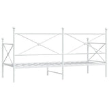 Day Bed without Mattress White 75x190 cm Steel 4104679