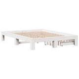 Bed Frame without Mattress White 150x200 cm King Size Solid Wood Pine 3308997