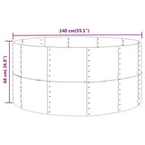 Garden Raised Bed Anthracite 140x140x68 cm Galvanised Steel 319091