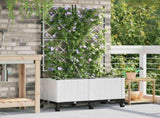 Garden Planter with Irrigation&Wheels 2 pcs White PP 3423008