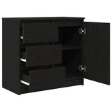 Sideboard with Drawer Black Oak 71x35x65 cm Engineered Wood 861572