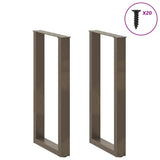 Bar Table Legs U-Shaped 2 pcs Natural Steel 40x cm Steel 4013219