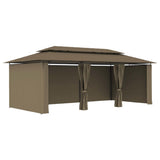 Gazebo with Curtains 600x298x270 cm Taupe 180 g/m 312247