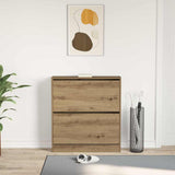 Shoe Cabinet Smoked Oak 80 x 21 x 87.5 cm Engineered Wood 862215
