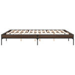 ZNTS Bed Frame Brown Oak 180x200 cm Super King Engineered Wood and Metal 845005