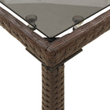 Garden Table with Glass Top Brown 115x54x74 cm Poly Rattan 365074