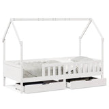 Kids Bed Frame with Drawers without Mattress 90x190 cm Single Solid Wood 3302039