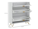 Two Flip Drawer Narrow Shoe Cabinet - White T3398P342455