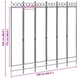 6-Panel Room Divider Beige 240 x 220 cm Fabric 42039206