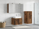 Bathroom Furniture Set 4 pcs Old Wood Engineered Wood and Glass 3407437