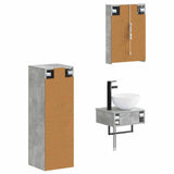 Bathroom Cabinet Set 4 pcs Concrete Grey 43 x 11.5 x 60.5 cm 3407378