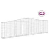 Arched Gabion Baskets 10 pcs 400x30x100/120 cm Galvanised Iron 3145834