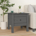 ZNTS Side Tables 2 pcs Grey 40x40x39 cm Solid Wood Pine 813789