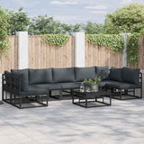 Garden Sofa Set with Cushion 7 pcs Black Aluminium 3378850