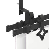Sliding Door Hardware Kit 305 cm Steel Black 3295755