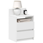 ZNTS Bedside Cabinet with 2 Drawers White 40x33x60 cm 858560