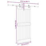 Sliding Door with Hardware Set 95x210 cm Solid Wood Pine 3332686