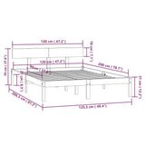Bed Frame without Mattress Solid Wood 120x200 cm 810142