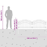 Garden Fence Woerden Grey 240 x 115 cm Powder-coated steel 42003958