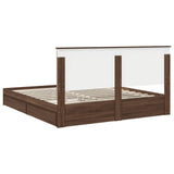 Storage Bed with Drawer Brown Oak 200 x 200 cm Engineered Wood 3409523