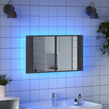 LED Bathroom Mirror Cabinet Grey Sonoma 80x12x45 cm Acrylic 834952