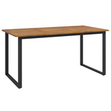 Garden Dining Set 5 pcs Black Solid Acacia Wood 3365457
