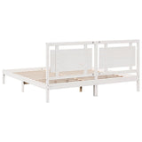 Extra Long Bed Frame without Mattress White 200x220 cm Solid Wood 3309208