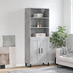 Highboard Concrete Grey 69.5x34x180 cm Engineered Wood 3189985