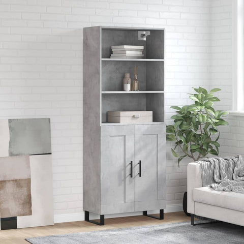 Highboard Concrete Grey 69.5x34x180 cm Engineered Wood 3189985