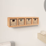 ZNTS Wall Shelf with Baskets 62x18x16 cm Solid Wood Walnut 350370