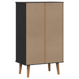 Shoe Cabinet MOLDE 59.5 x 35 x 103 cm Solid Pine Wood Black 42020941