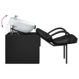 Shampoo Chair Manual Black and White 63 x 141 x 92 cm PVC 42009072