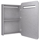 ZNTS LED Bathroom Mirror Cabinet Concrete Grey 60x11x80 cm 326502