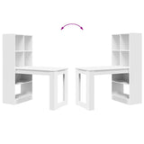 Desk with Shelf White 122 x 67 x 145 cm Engineered Wood 3337257