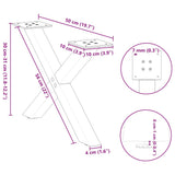 Coffee Table Legs X-Shaped 2 pcs White 50x cm Steel 4012877