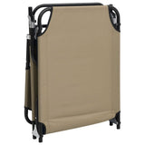 Folding Sun Lounger Taupe Oxford Fabric&Powder-coated Steel 360179