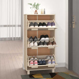 Shoe Cabinet "HAMAR" Honey Brown 59,5x35x117 cm Solid Wood Pine 340512