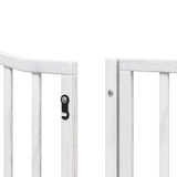 Dog Gate with Door Foldable 6 Panels White 480 cm Poplar Wood 3155621