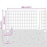 Welded Wire Fence 10 x 0.6 m PVC-Coated Steel Grey Mesh 3336079