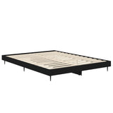 Bed Frame without Mattress Black 140x190 cm Engineered Wood 832278