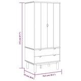 Wardrobe OTTA 76.5x53x172 cm Solid Wood Pine 348588