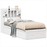 Bed Frame without Mattress White 90x200 cm Solid Wood Pine 3323504