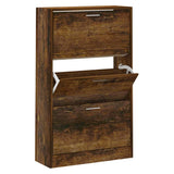 Shoe Cabinet Smoked Oak 63x24x103 cm Engineered Wood 342555