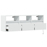 TV Wall Cabinet with LED Lights White 130x31x45 cm 852341