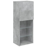 4 Piece TV Wall Units with LED Concrete Grey Engineered Wood 3216657